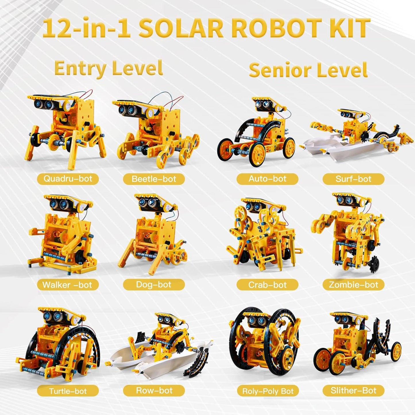 Lucky Doug Solar Power Robot Building Kits Toys for Boys Girls Ages 8-13, STEM Kit Gifts for Kids 8 9 10 11 12 13 Years, DIY Educational Science Building Robotic Set Gifts for Teenagers