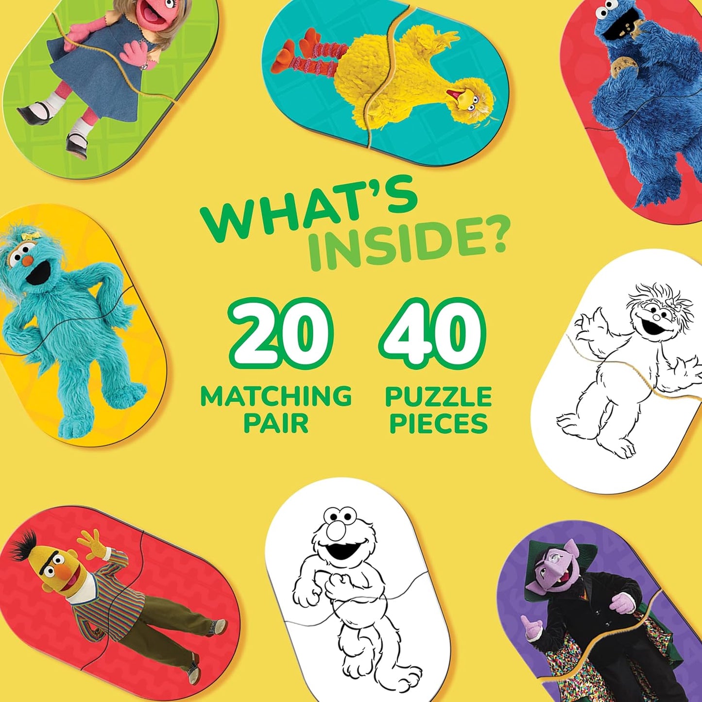 MasterPieces Kids Games - Sesame Street Heads & Toes Matching Game - Fun and Educational - Laugh and Learn