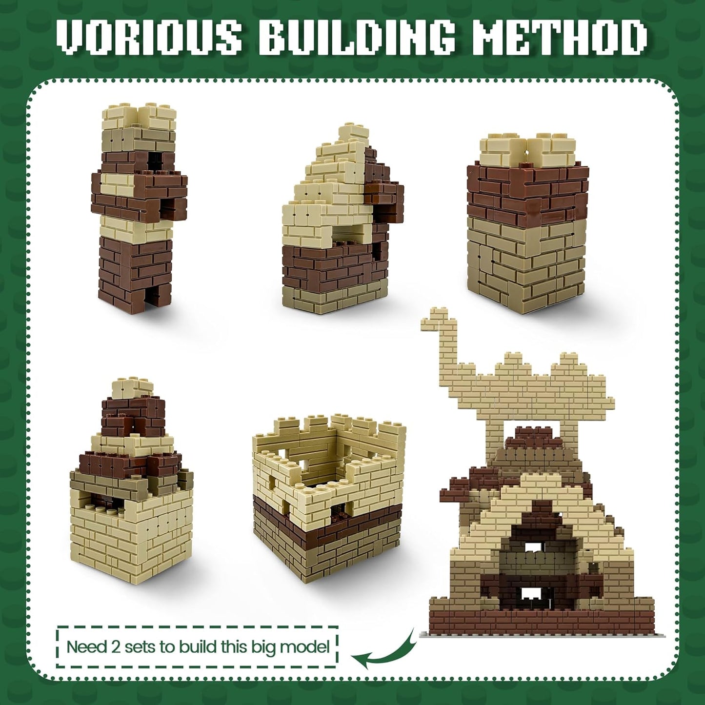 Classic Base Plates Compatible with Bricks & Baseplates, 10"x 10" and 10"x 5" Building Base Combo Set, Thick Boards Base Plates Can Be Used to Build Double Layer Buildings - 3pcs