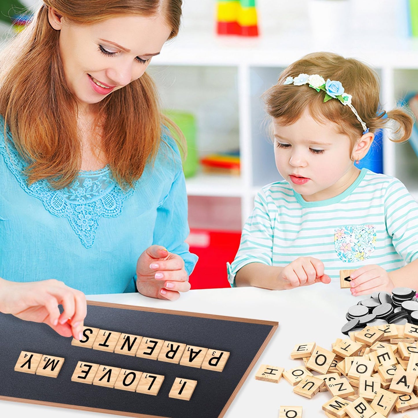 150 PCS Wood Magnetic Letter, Wooden Letter Magnets for Fridge Refrigerator Wall, Alphabet Tile Letters Magnetics for Fun Learning Decorative Game Board
