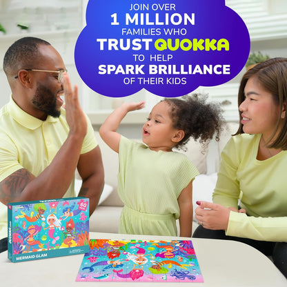 QUOKKA Puzzles for Kids Ages 4-6 – 60 Piece Jigsaw Puzzles for Toddlers Ages 3-5 with Unicorns – Quiet Time Toy for Preschoolers 2-4 – FSC Certified Educational Learning Game for Boys and Girls