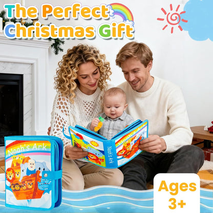 DEGIDEGI Montessori Busy Book for Toddlers, Educational Sensory Activity Book with Life Skills Training, Quiet Travel Toy for Car and Airplane, Christmas Birthday Gift (Deep Blue)