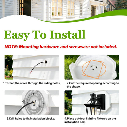 Vinyl Siding Mounting Block, Outdoor Light Siding Mount Kit, White Octagon Mounting Block for 1/2 inch Width Lap and 4 inch to 10 inch Height Sidings