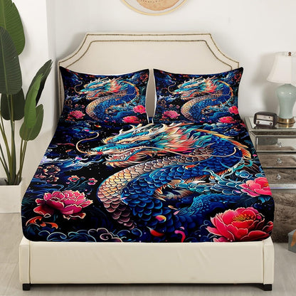 Drum Kit Fitted Sheet,Full Size Rock Music Collections Musical Instruments Theme,Soft Decorative Fabric Bedding Deep Pocket for Children Teens Young Boys Girls,with 2 Pillowcases