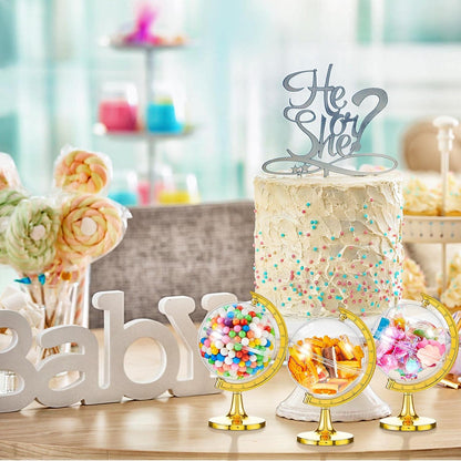 Suclain 60 Pieces Mini Globe Candy Container Gold Globe Party Favors Containers Fillable Round Candy Jars Decorations for Wedding Bridal Shower Adventure Baby Shower Travel Party Favor