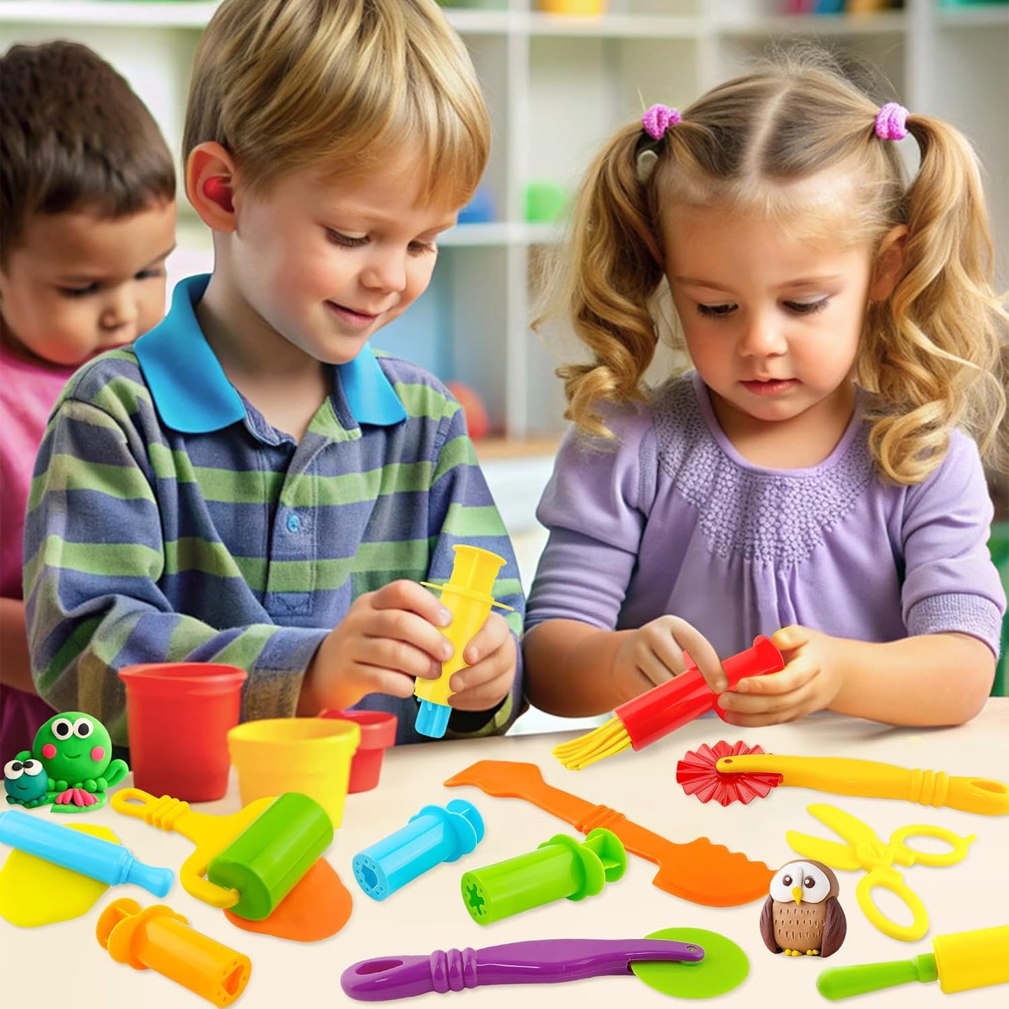 36-Piece Dough Tool Set for Kids Ages 3-8 – Includes Animal Cutters, Rolling Pins, Rollers, Random Colors