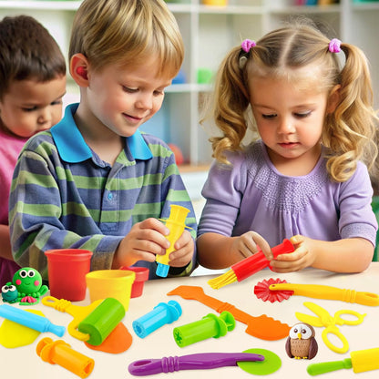 36-Piece Dough Tool Set for Kids Ages 3-8 – Includes Animal Cutters, Rolling Pins, Rollers, Random Colors