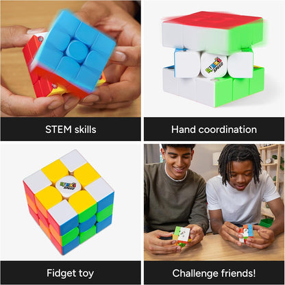 Rubik’s Cube, 3x3 Magnetic Speed Cube for Super Fast Solves, Twisting Fidget Toy, Challenging Brain Teaser & Sensory Puzzle for Adults, Teens, & Kids, for Ages 8 & Up