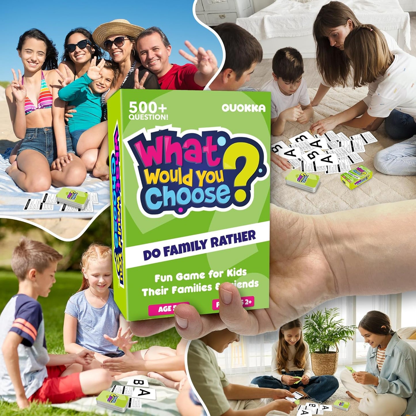 QUOKKA Board Games for Kids 8-12 – Family Games for Kids and Adults – What Would You Choose – 500+ Questions – Original Edition – Fun Card Game for Family Night