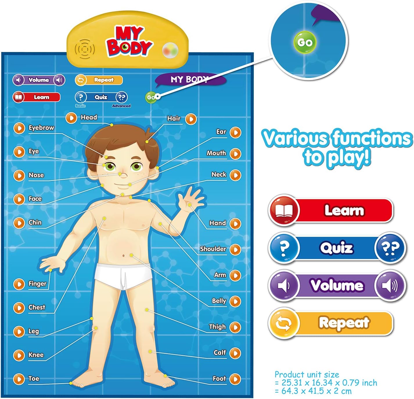 BEST LEARNING i-Poster My World – Interactive Talking World Map for Kids Ages 5-12 to Learn Countries, Flags, and Fun Facts About Our Planet
