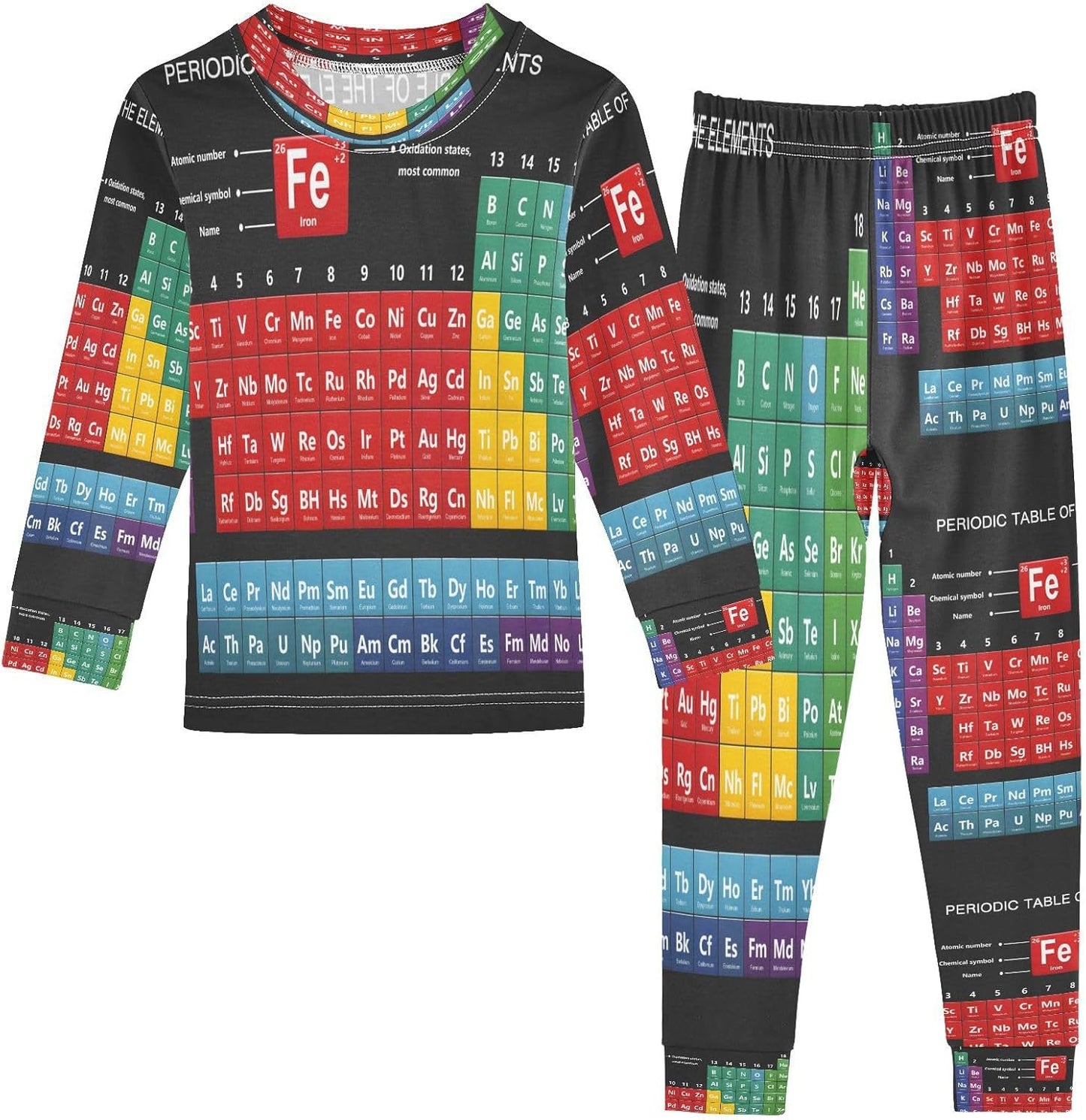 ALAZA Shark Starfish Palm Tree 2 Piece Pajama Set Long Sleeve Top and Pants Sleepwear Unisex - Colors B