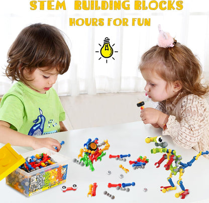 Afomida 215 PCS Creative Building Blocks Playset Toy - Featuring Storage, Includes Dinosaur, Robot, Car, Spider, Dog Figure, Learning Toy for Kids, Birthdays Gift for Kids, Boys and Girls Ages 4-7, 8+