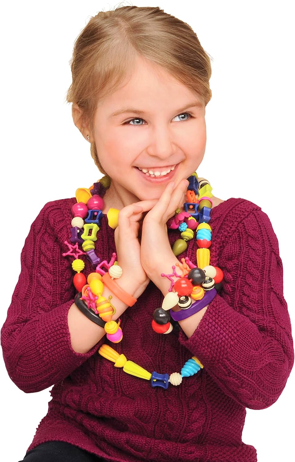 B. toys – Pop Arty! 150 Pieces – Jewlery Making Kit – Creative Pop Snap Bead Set for Kids – DIY Craft Jewelry Making Kit – Necklaces, Rings, Bracelets – 4+ Years