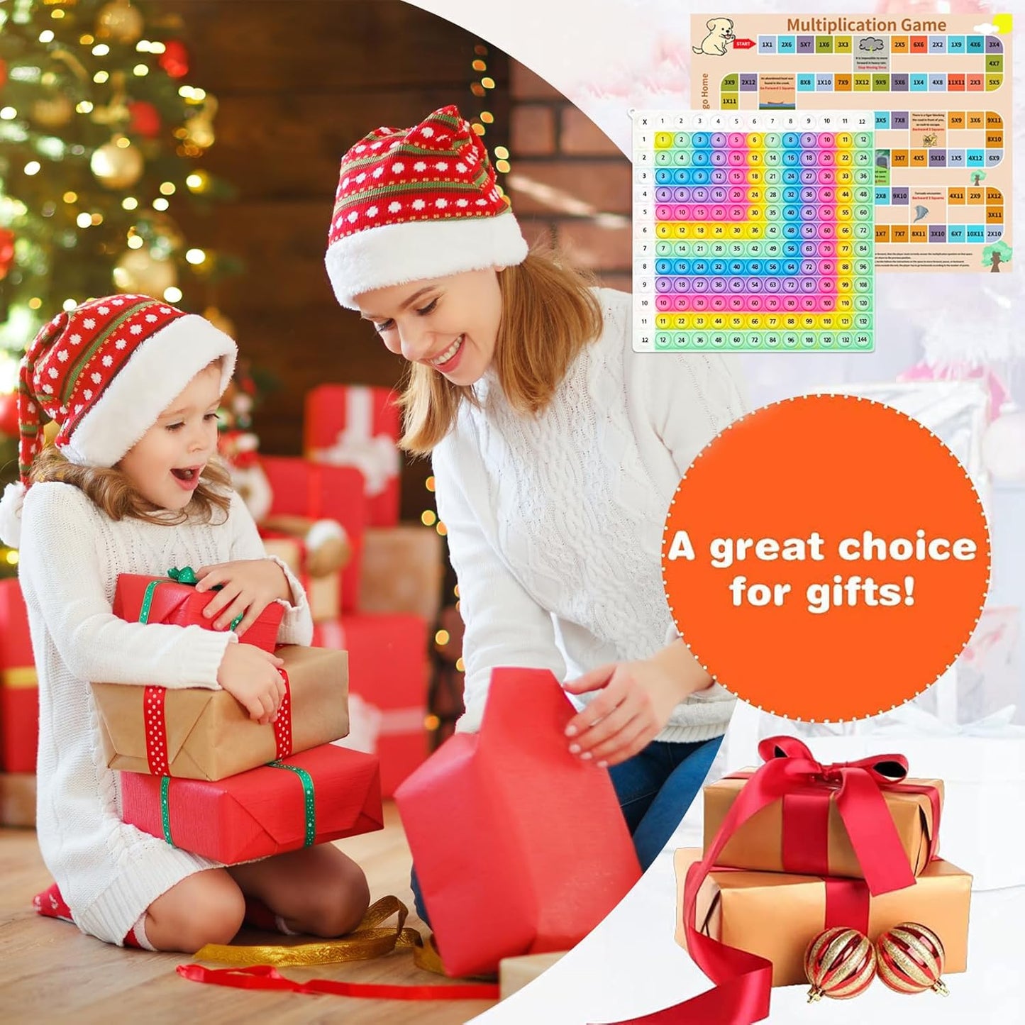 12x12 Multiplication Chart Games for Kids: Fun & Easy Learning! Press & Learn Multiplication Table Toy, STEM Math Skills Practice for Ages 4-12, Home & School Sensory Tool (US Certified Silicone)