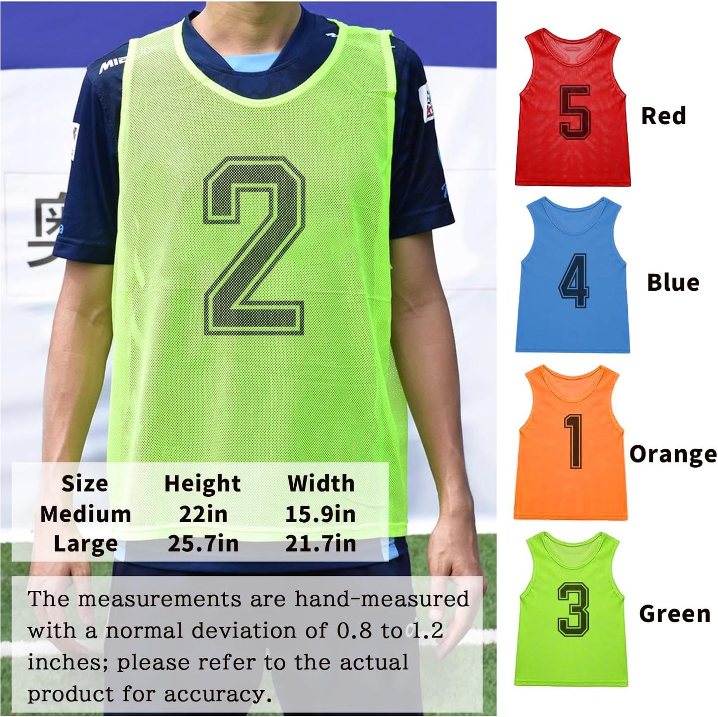 6 Pcs Pinnies Team Practice Vests with Numbers for Child Youth Teen Adult,Ideal for Soccer, Football,Basketball