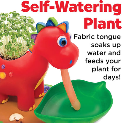 Creativity for Kids Dinosaur Self Watering Plant Pet, Kids DIY Kit, Dinosaur Crafts for Boys, Easter Basket Stuffers (Ages 6+)
