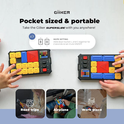 GiiKER Super Slide Puzzle Games, Original 500+ Challenges Brain Teaser Puzzle, Toys for Kids Teens, Travel Games Birthday Stocking Stuffers for Boys Girls, Activities for Road Trips