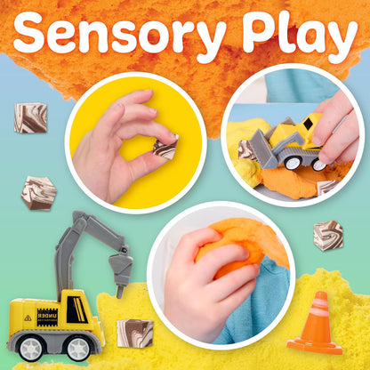 Creativity for Kids Sensory Minis Construction Kit | Cloud Clay Sensory Toy with Excavator for Kids | Spring Crafts that are Mess-Free, Screen-Free Travel Toy (Ages 3+)