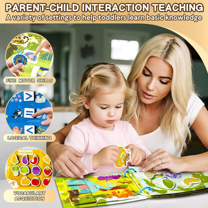 3 Pack Busy Books for Toddlers, Montessori Quiet Book, Preschool Learning Activities Educational Workbook, Sorting Matching Sticker Fixing, Gifts for Kids Age 3+ (Farm, Vehicle, Weather)