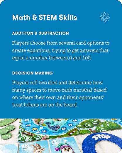 SimplyFun Arctic Riders - Educational & Fun Math Games for Kids - Practice Upper Level Addition & Subtraction Skills for Kids 7 & Up - 2 to 4 Players