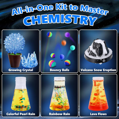 UNGLINGA 150 Experiments Science Kits for Kids Boys Girls, S.T.E.M Kit Toys Gifts Ideas Birthday Christmas, Chemistry Break Geodes, Volcano, Physics Educational Activities Project