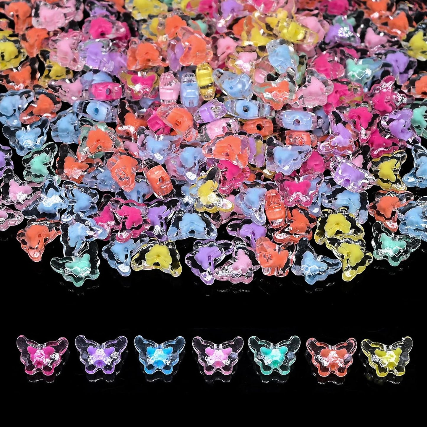 200g+ Candy Bulk Assorted Cute Kandi Beads for Jewelry Making, Bracelet Making Kit, Craft Supplies Charm Beads(Mixed II)