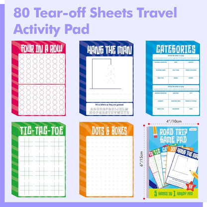 Pen Control & Tracing Activity Pad, 80 Tear-off Sheets Alphabet & Number Handwriting Practice Notepad for Kids, Letters A-Z/Numbers1-20/Patterns Tracing Workbook for Plane, Car Travel, Road Trip