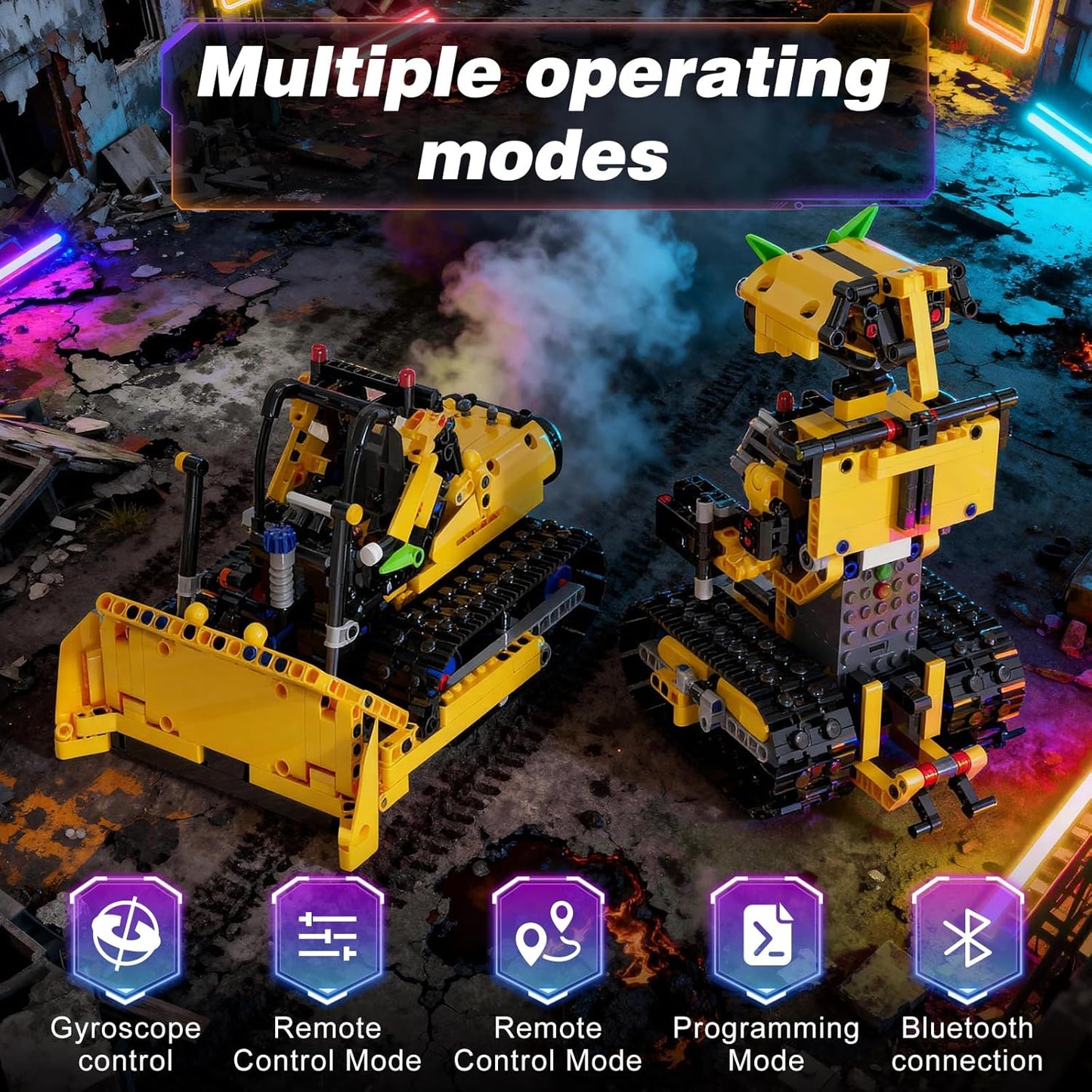 Sciencow 2-in-1 Build a Robot Kit, Remote & APP Controlled Robotic Building Blocks Toys STEM Projects for Kids Ages 8 9 10 11 12 13 14,Chirstmas Birthday Gift for Boys (RC Mars Rover)