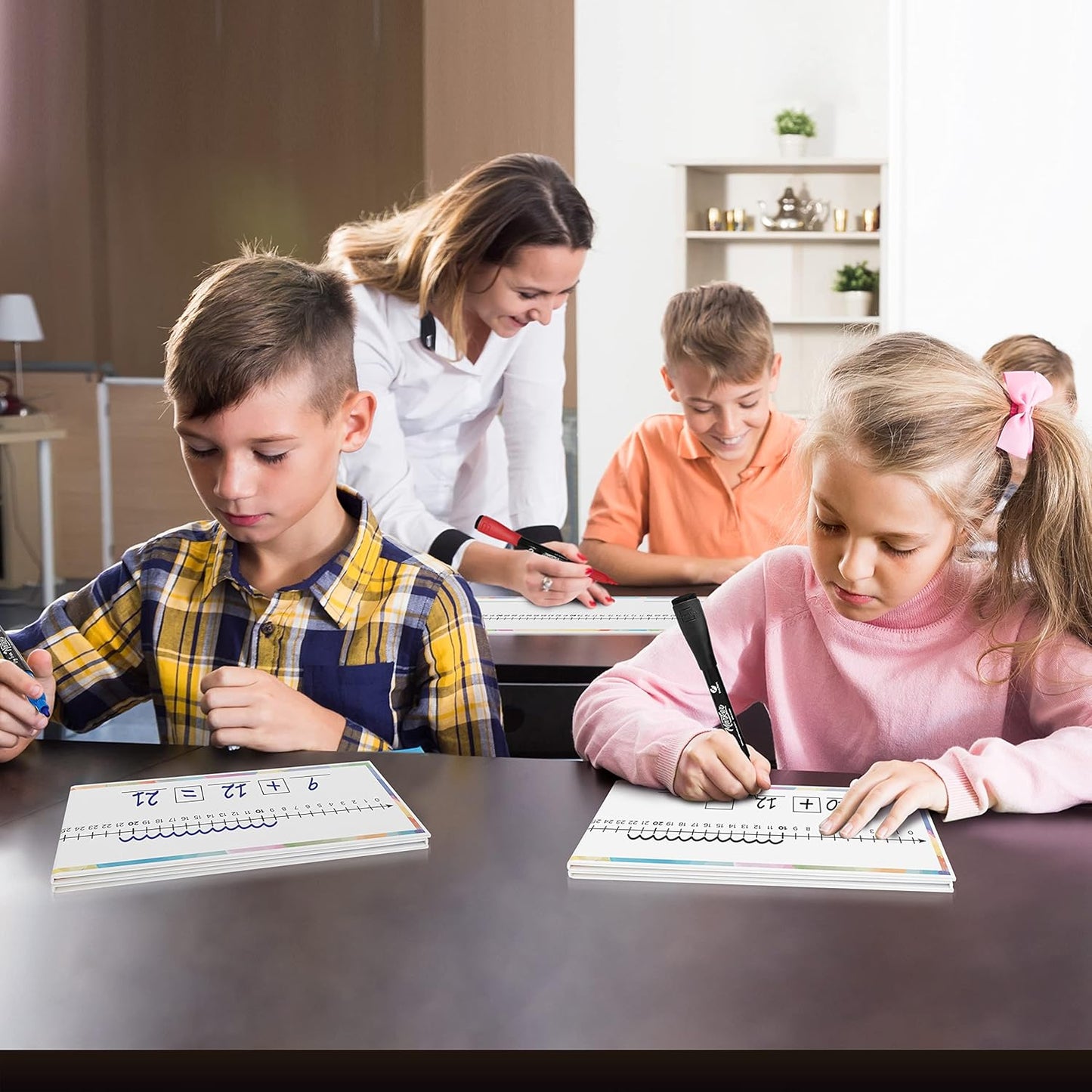 SCRIBBLEDO 0-100 Dry Erase Number Line Board for Students Double Sided 4 Feet with a Red & Black Dry Erase Marker Featuring 0-100 Number Line on One Side and Blank Line on The Reverse