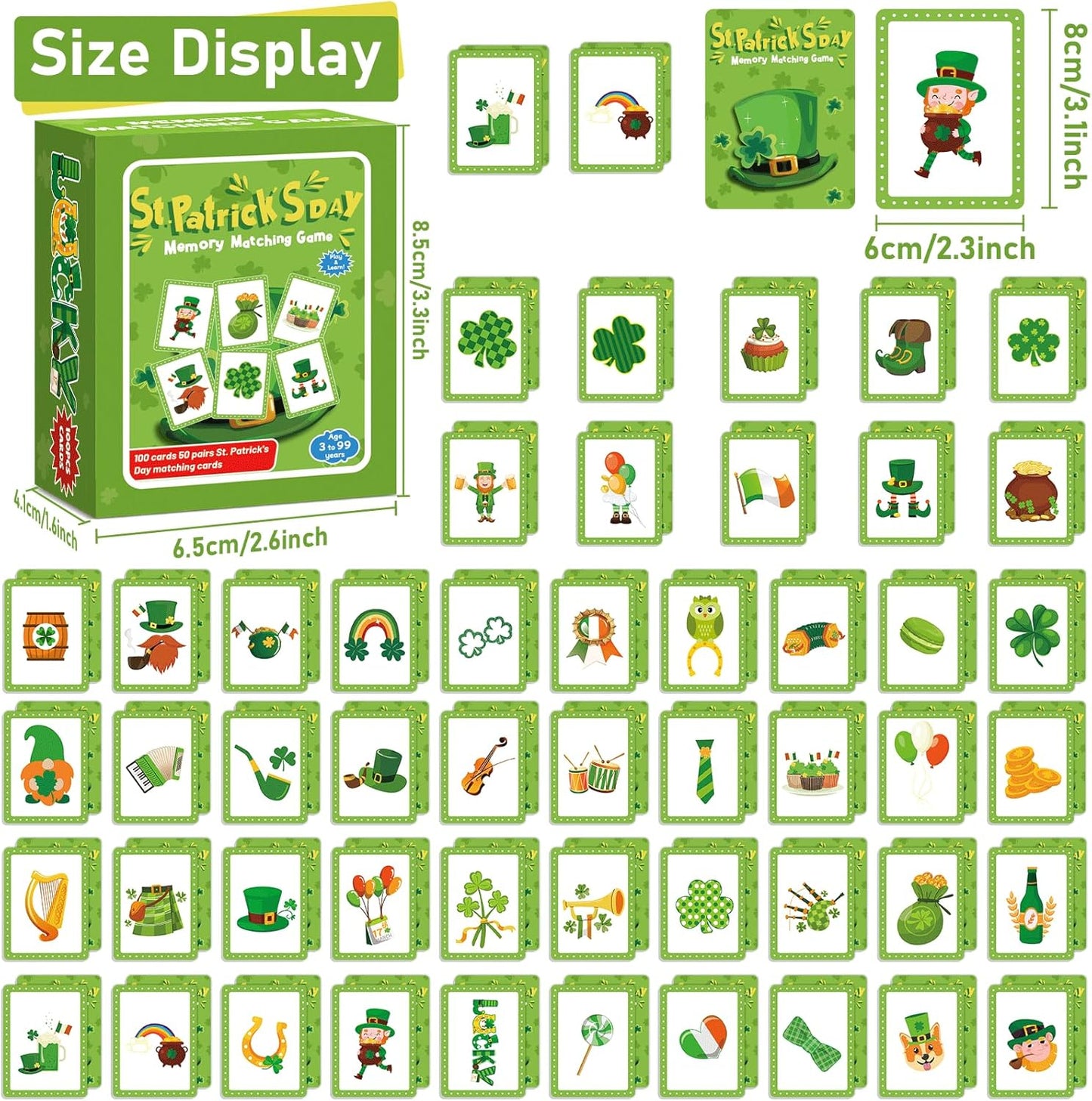 gisgfim 100 PCS Memory Matching Game Famous Paintings Concentration Memory Card for Adults Learning Educational Game A Fun & Fast Artworks Theme Matching Games