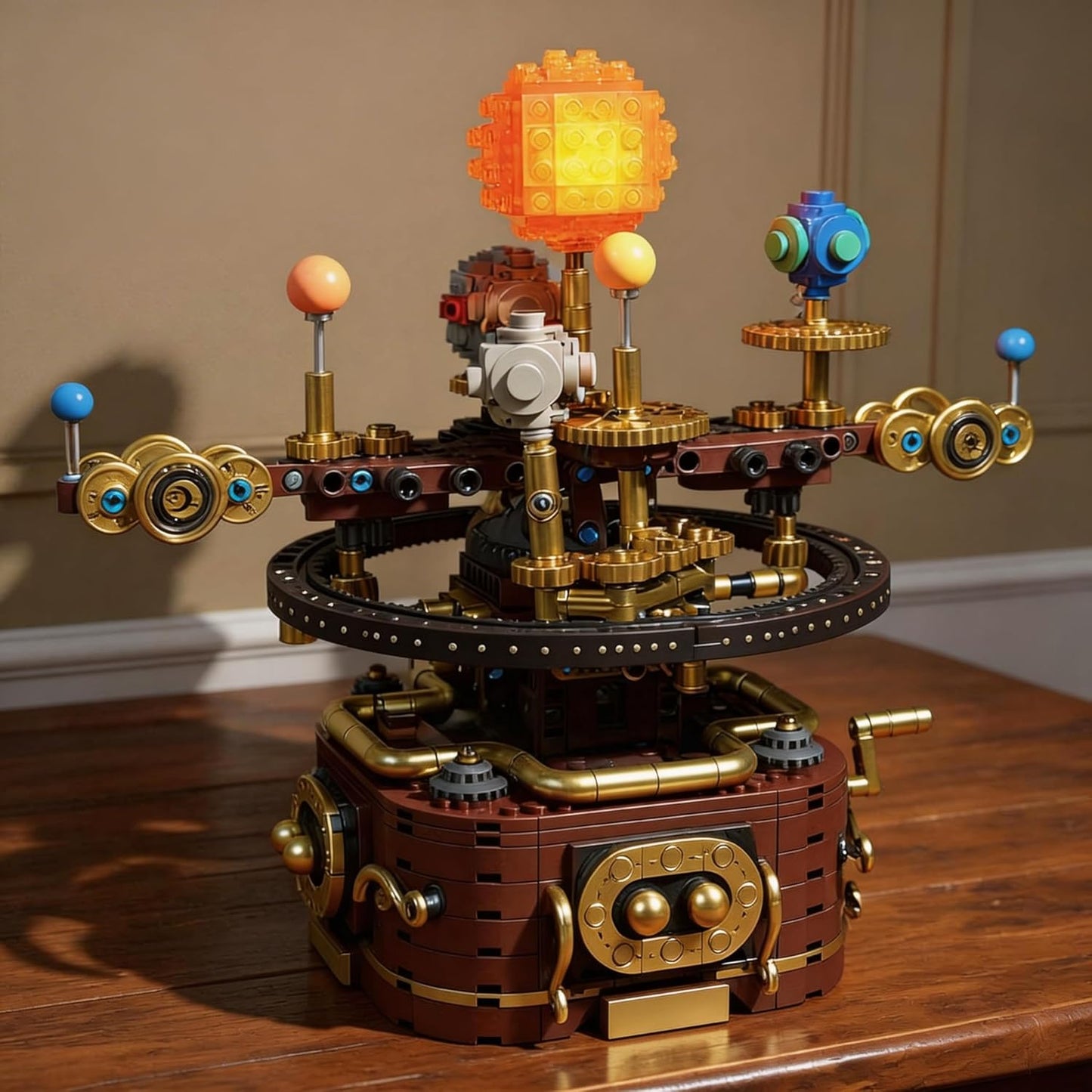 Spinning Solar System Space Building Kit, STEM Model with Rotating Planets, Sun and Astronomy Educational Toys for Kids, Outer Space Birthday Gift for Ages 6+