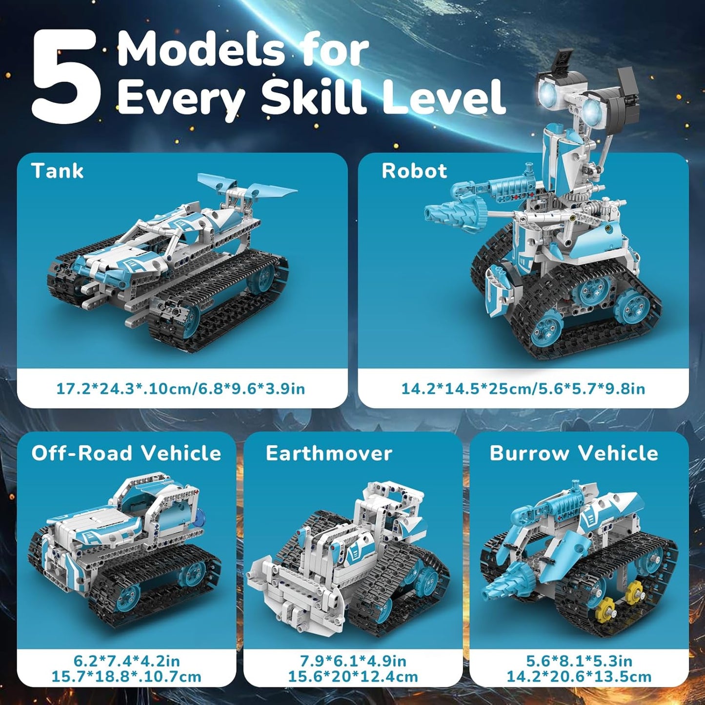Robot Building Kit with APP/Remote Control STEM Gifts for Boys Age 8-16,Technic Coding Robotic Toys for Kids Birthday, Buildable 5in1 Models with 352+ Pieces