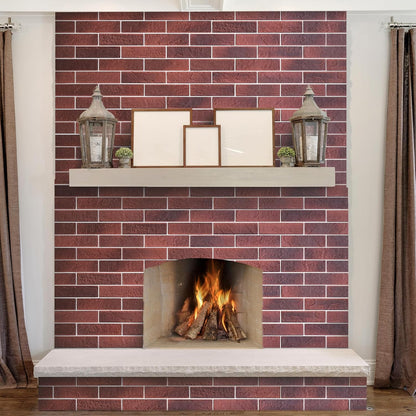 100 Whitewash Grey Faux Brick Wall Tiles, 3D Thin Brick Veneers for Bedroom, Bathroom, Kitchen, Fireplace and Fence Wall Panels (14.2 sq ft)