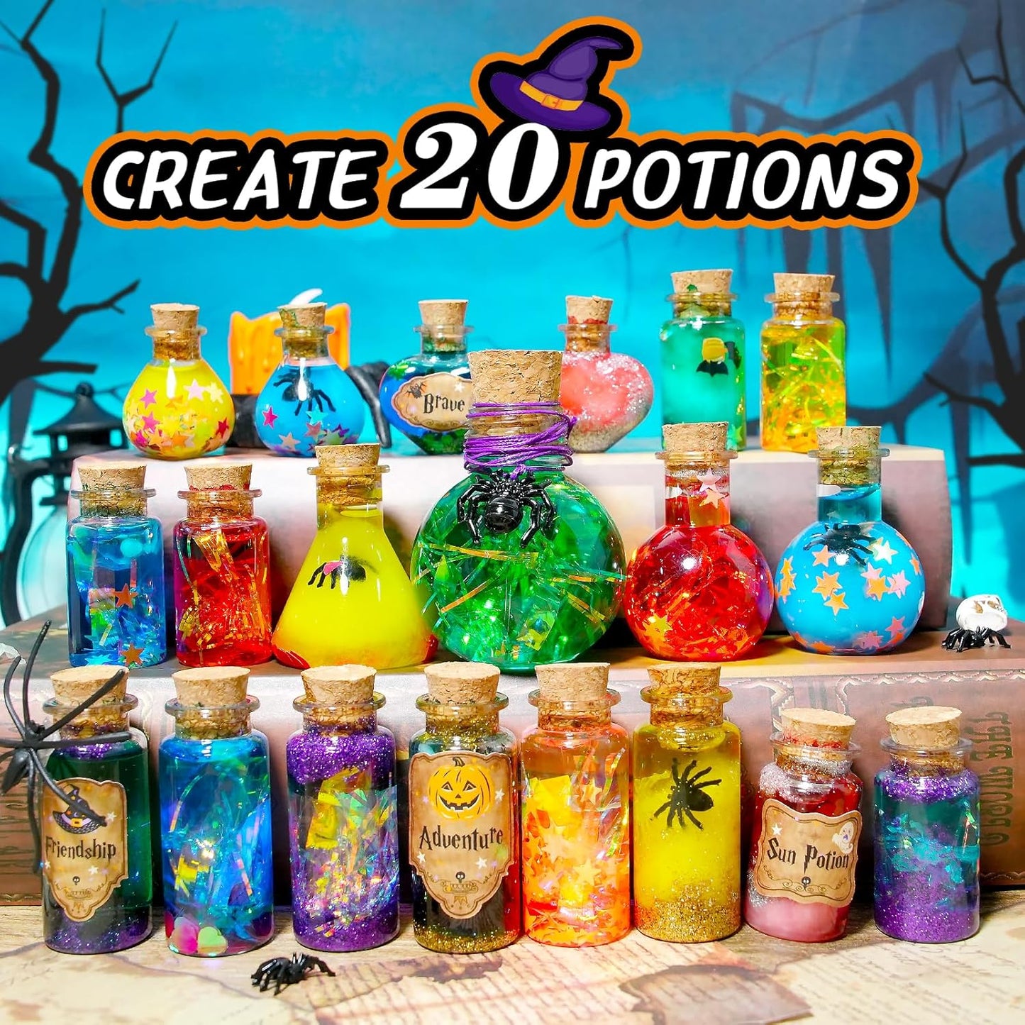 LDomet Science Magic Potions Kit for Kids, 20+ Potion Experiments Making, Fairy Magic Potions Craft Kit for Age 8-12, Creative Educational Birthday