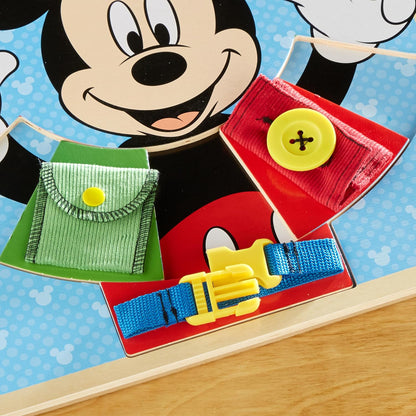 Melissa & Doug Mickey Mouse Clubhouse Wooden Basic Skills Board - Zip, Lace, Tie, Buckle, Button, and Snap