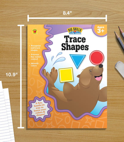 Carson Dellosa Big Skills Tracing Books for Kids Ages 3-5, Numbers, Shapes, and Letter Tracing for Kids Ages 3-5, Early Learning Phonics and Math Toddler Activity Book Set for Preschool & Kindergarten