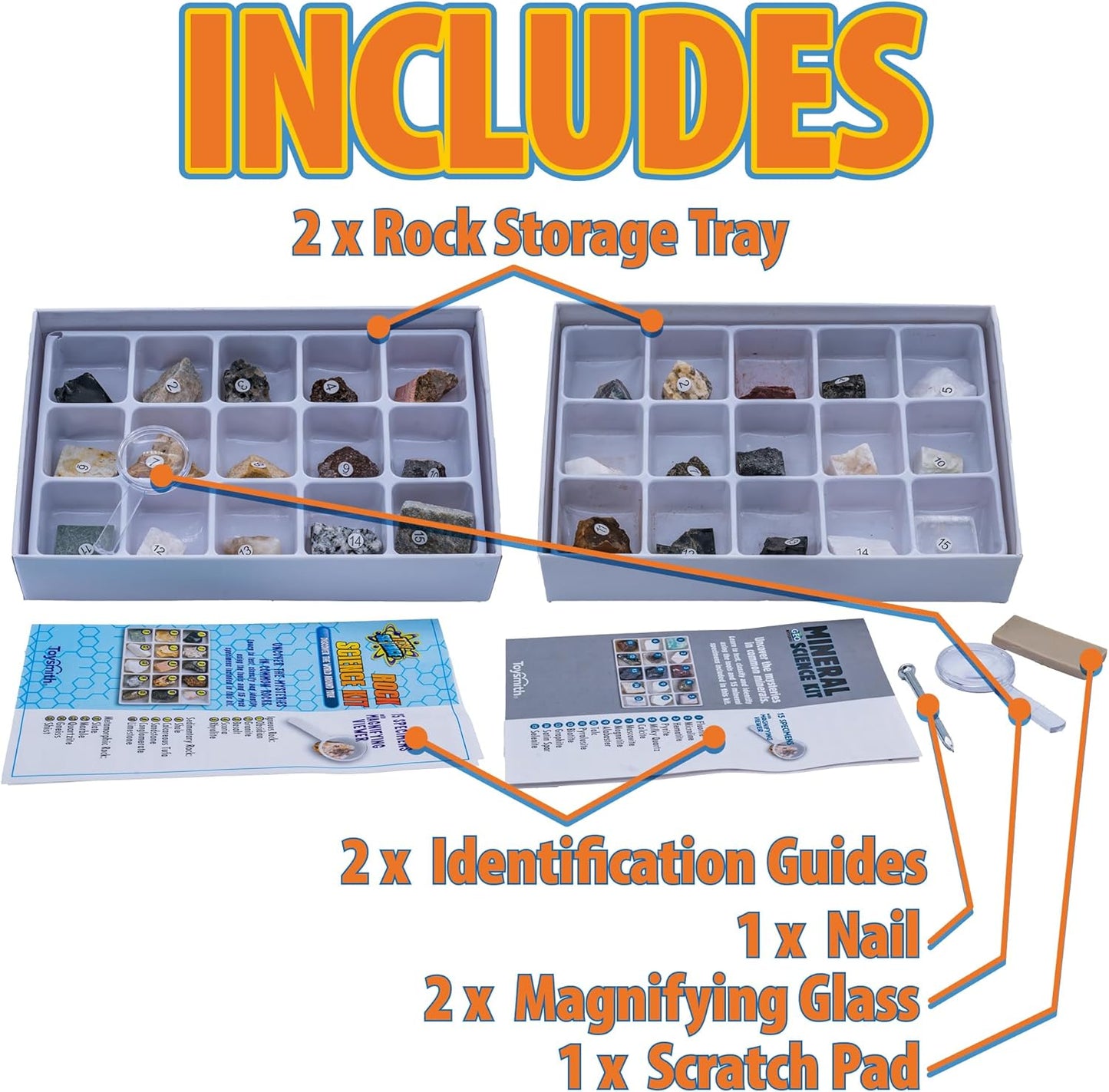 STEM Toy Rock Science Kit Geology Mineral Specimen For Kid Geologists