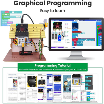 microbit Smart Home for microbit V1 and V2,STEM Education DIY Coding Kit with Online Tutorial,Programming Electronics Kit for Teens Adults(Without Micro:bit and AAA Battery)