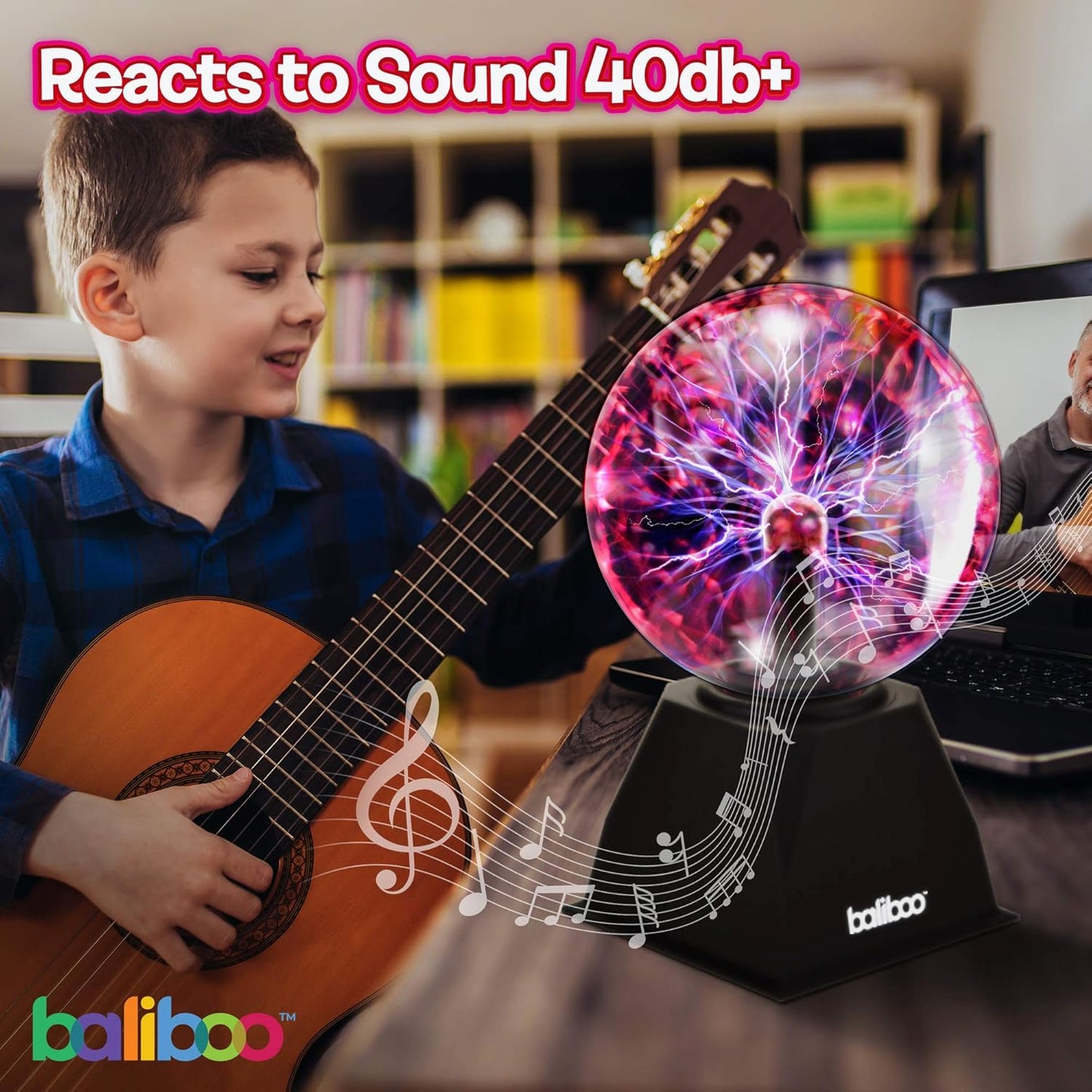 BALIBOO 3" Mini Plasma Ball Light – Touch Activated Lightning Globe – USB and Battery Powered Plasma Globe Lamp – Interactive Science Static Electricity Ball