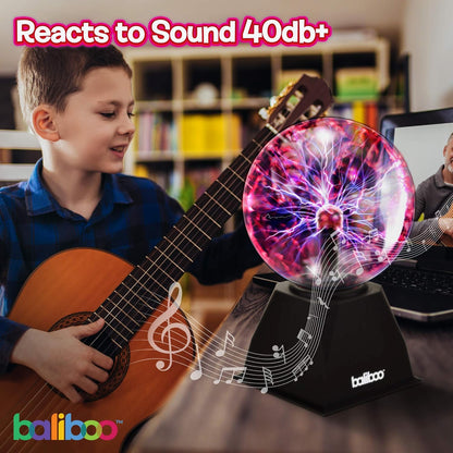 BALIBOO 3" Mini Plasma Ball Light – Touch Activated Lightning Globe – USB and Battery Powered Plasma Globe Lamp – Interactive Science Static Electricity Ball
