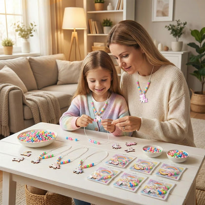 Bafeil 24 Set Easter Crafts Bead Necklace Making Kit for Kids - DIY Make Your Own Bunny Necklace for Arts and Crafts Project, Classroom Activities Gifts, Party Favors & Easter Basket Stuffers