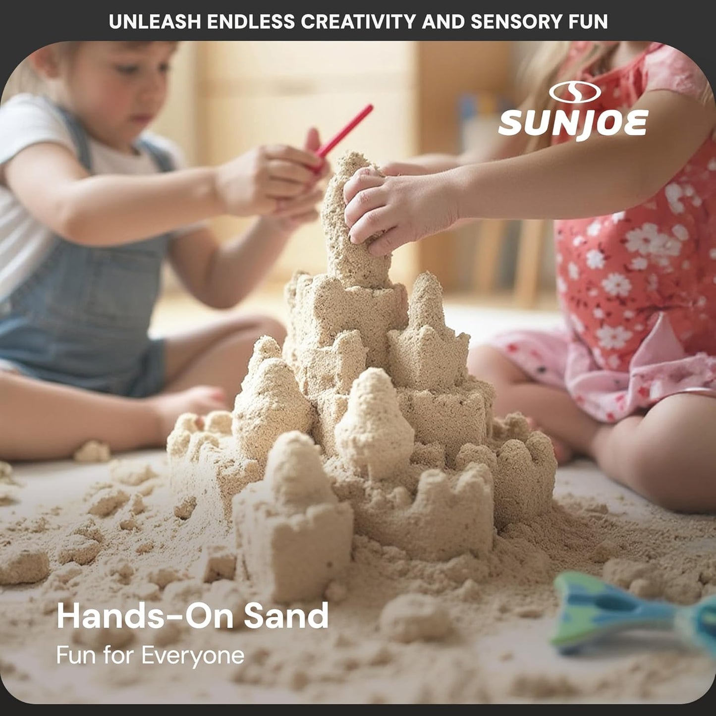 Sun Joe Silica Play Sand for Sandbox, Sensory Table & Gardens, Ultra Fine, 50 Lb Bag - Indoor & Outdoor Craft Accessory for Molding, Digging & Sculpting, PLYSAND50