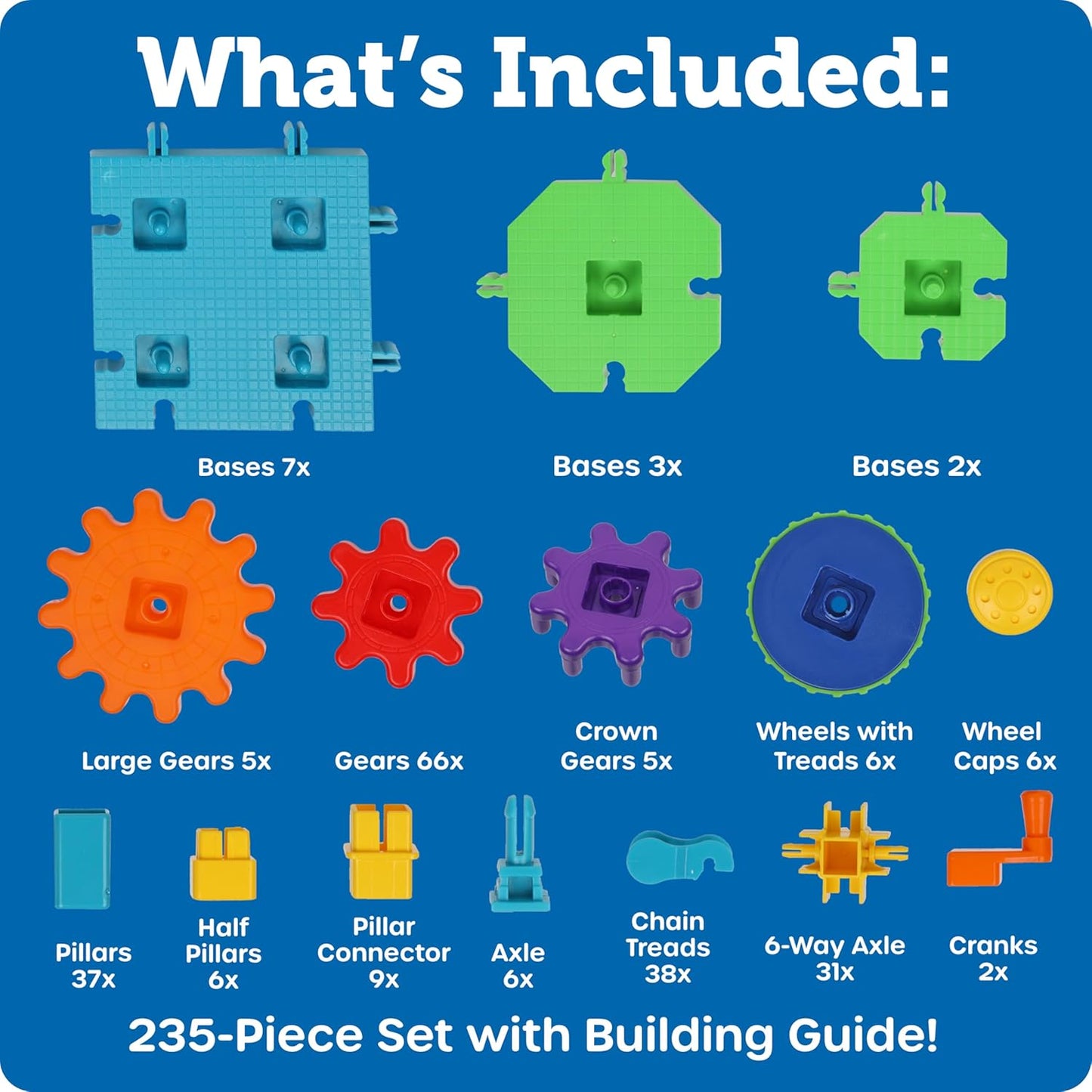 Learning Resources Gears! Gears! Gears! Mega Builds - Building Toys, STEM Activities, Fine Motor Skills, Toddler Explorer Kit, Science and Construction, Boys and Girls Gifts