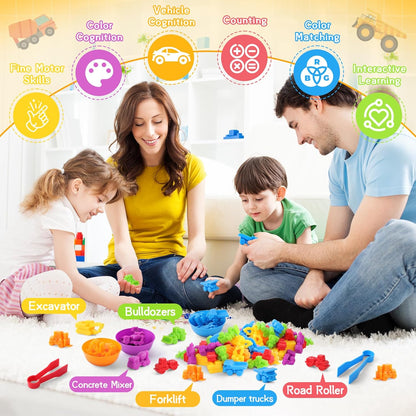 RAEQKS Counting Sorting Toys Matching Stacking Toys with Bowls Preschool Learning Activities Educational Sensory Game Montessori STEM Toy Daycare Sets Animals Gifts for Toddlers Kids Boys Girls