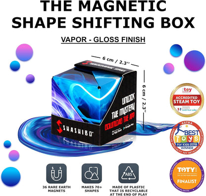 Shashibo Shape Shifting Box - Award-Winning STEM Fidget Toy with Ultra Strong Magnets - Puzzle Cube Transforms Into 100+ Shapes, Perfect Sensory Gift for Kids, Teens, and Adults (Cosmos)