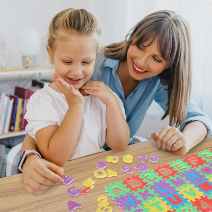 36Pcs Mini Number Alphabet,Toddle Alphabet Puzzle Table Mat for Learning, Baby Foam Play Mat for Early Childhood Education