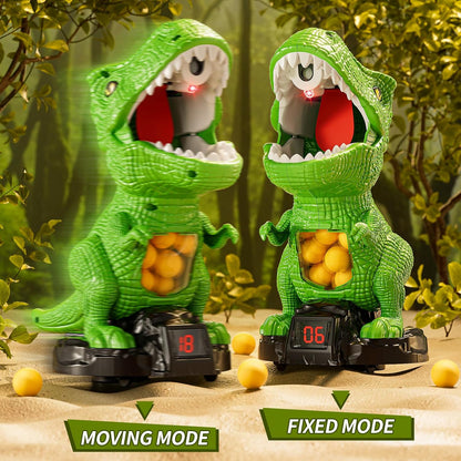 JUKUDAHU Dinosaur Shooting Boy Toys for Kids Age 3 4 5 6 7 8 - Moveable Shooting Game with Scoreboard, Light and Sound, 12 Foam Balls, Boy Toddler Toys 5-7 6-8 8-10, Competition Game Gifts (Green)