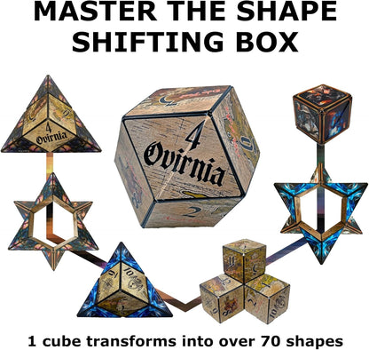 Shashibo Shape Shifting Box - Award-Winning STEM Fidget Toy with Ultra Strong Magnets - Puzzle Cube Transforms Into 100+ Shapes, Perfect Sensory Gift for Kids, Teens, and Adults (Glowquarium)