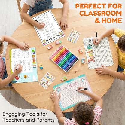Personalized Name Tracing Worksheet for Kids – Custom Handwriting Practice Paper, Letter Tracing Sheet for Preschool & Kindergarten Learning Gift, Reusable Dry-Erase Board Option Available