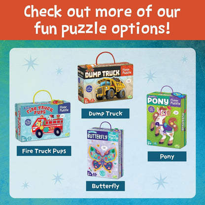 Peaceable Kingdom Giant Floor Puzzles with Uniquely Fun Shaped Pieces for Kids Ages 3+ Gifts for Boys and Girls - Racecar